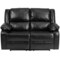 Emma and Oliver Bustle Back Loveseat with Two Built-In Recliners
